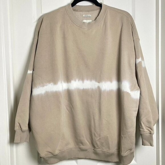 American Eagle Ahh-Mazingly Soft Oversized Sweatshirt Beige Tie Dye Line Size M - Picture 1 of 9